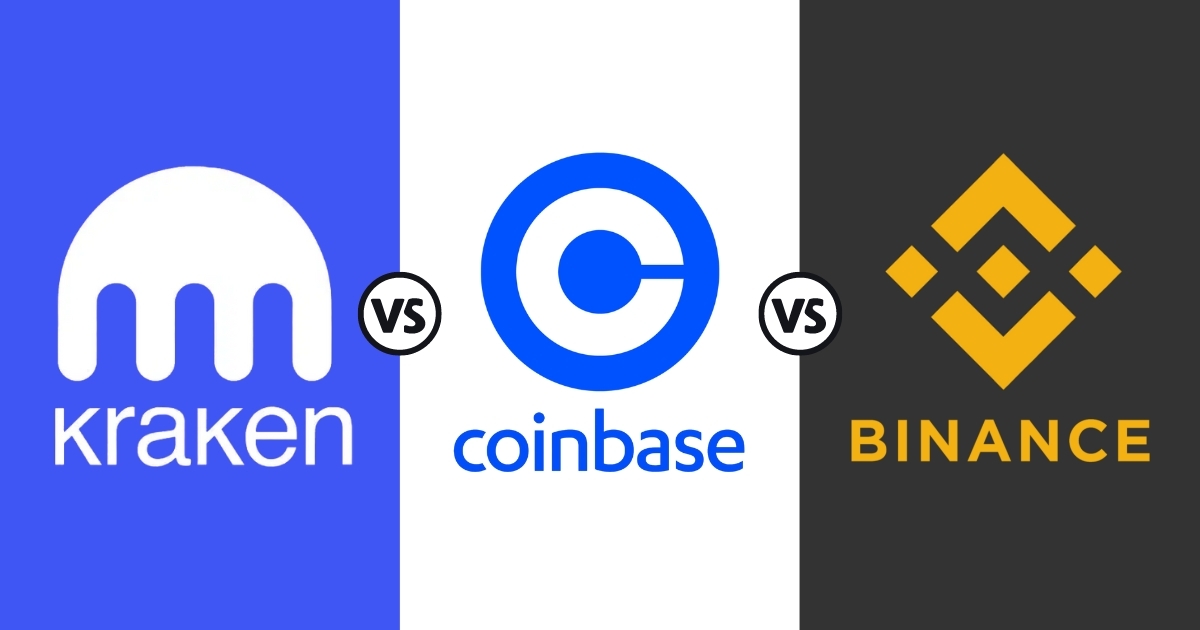 Giao diện của các nền tảng giao dịch tiền điện tử nổi bật như Binance Coinbase và Kraken