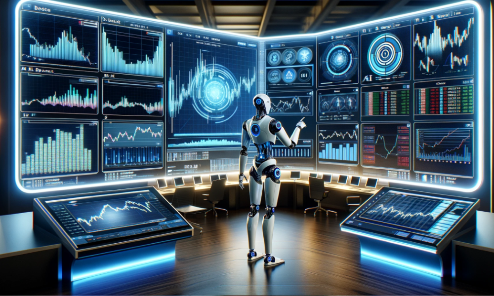 Robot forex hiện đại tích hợp AI và học máy để phân tích thị trường